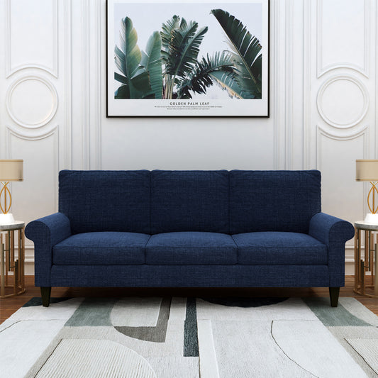 Oxford 3 Seater Fabric Sofa-Blue