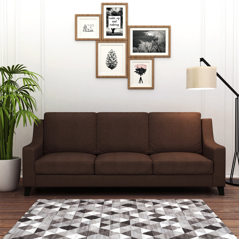 Abbey 3 Seater Fabric Sofa-Brown