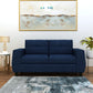 Home Edge Sheesham Wood Edward 3 Seater Fabric Sofa-Blue