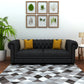 Home Edge Sheesham Wood Wilson 3 Seater Fabric Sofa-Grey