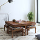 Vesta Floral 4 Stool Coffee Table-Teak