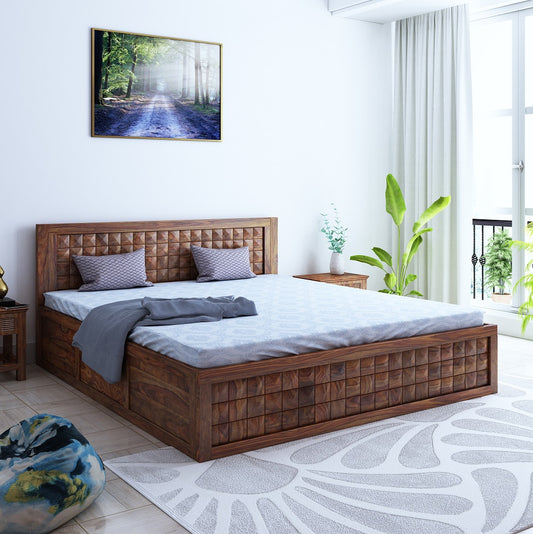 Bayleef Queen Front Drawer Storage Bed-Teak