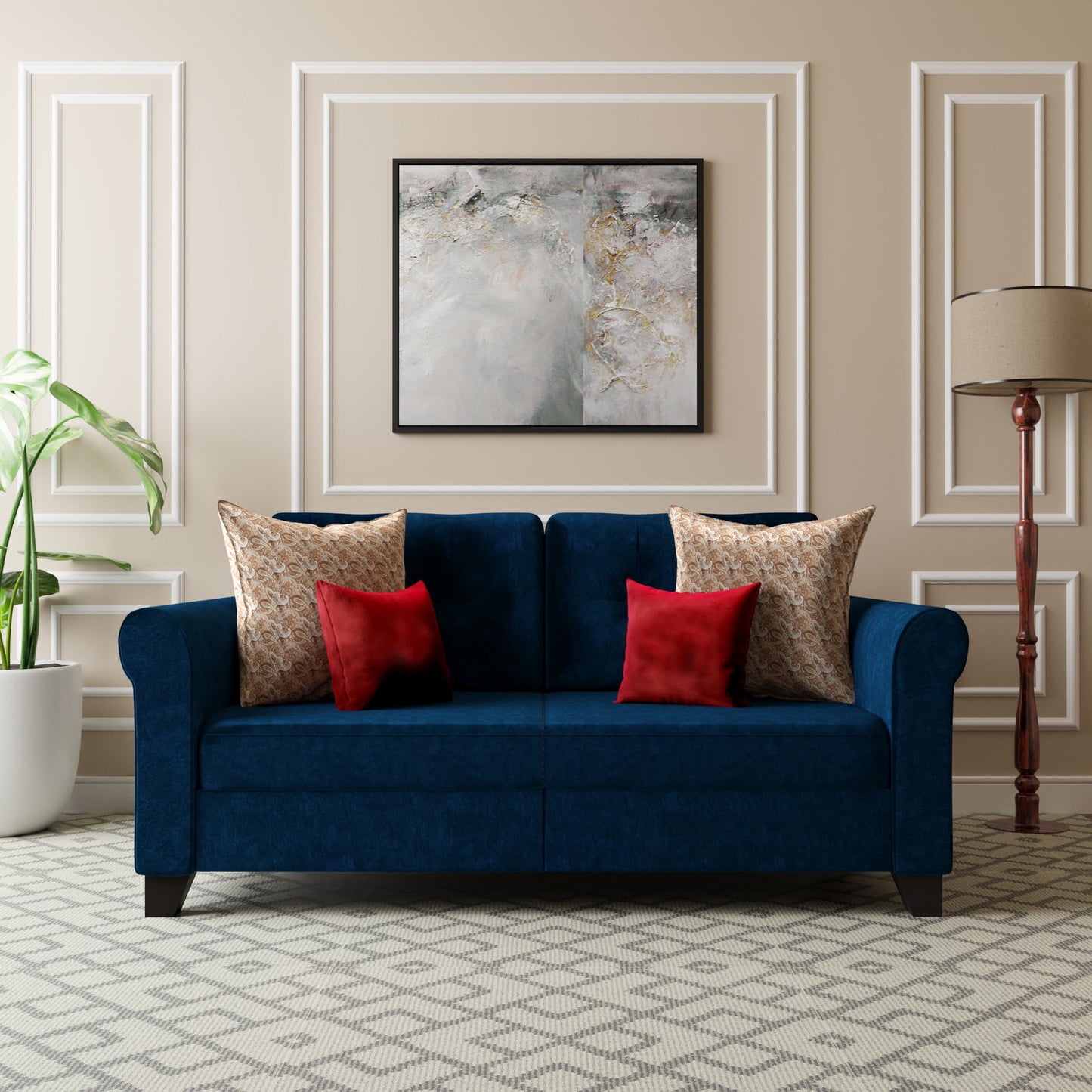 Havana 2 Seater Sofa-Blue