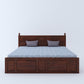 Home Edge Sheesham Wood Joplin King Without Storage Bed-Mahogany