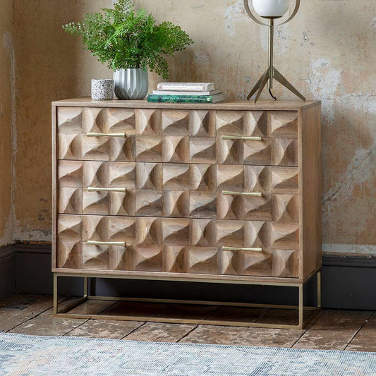 Naomi Solid Wood Chest of Drawers-Teak