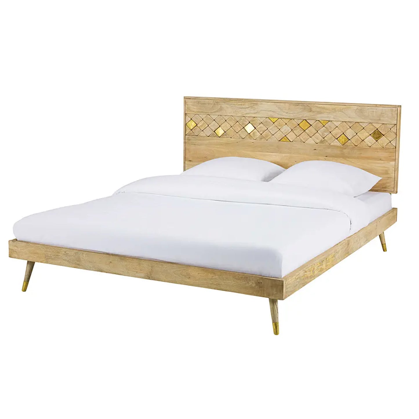Alen Queen Without Storage Bed-Natural
