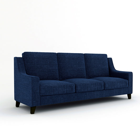 Abbey 3 Seater Fabric Sofa-Blue