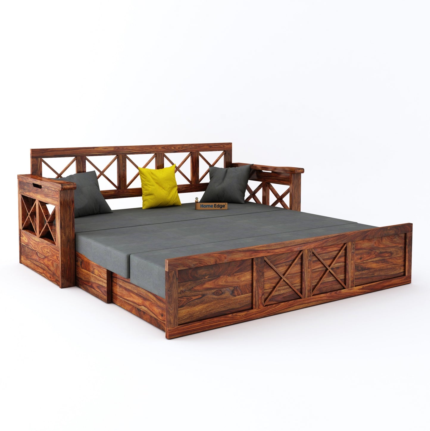 Murphy Grey Sofa Cum Bed-Teak