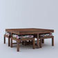 Vesta 4 Stool Coffee Table-Floral