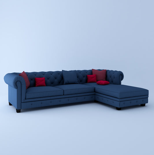 Wilson Blue L Shape Sofa