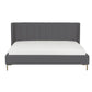 Franco Queen Size Fully Upholstery Without Storage Bed-Grey