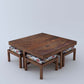 Vesta 4 Stool Coffee Table-Floral