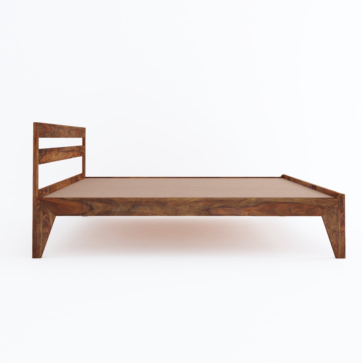 Home Edge Sheesham Wood Ewine King Size Bed-Teak