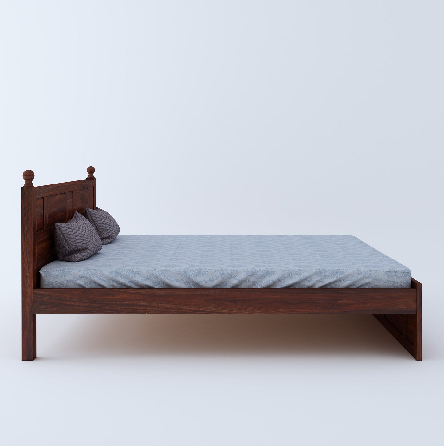 Home Edge Sheesham Wood Joplin Queen Without Storage Bed-Mahogany