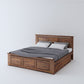 Home Edge Sheesham Wood Avalon King Drawer Storage Bed-Teak