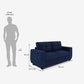 Edward 3 Seater Fabric Sofa-Blue