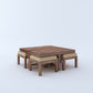Vesta 4 Stool Coffee Table-Beige