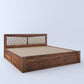 Madrid King Front Drawer Storage Bed-Teak