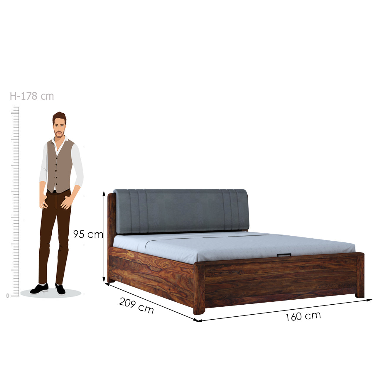 Solid wood deals hydraulic storage bed