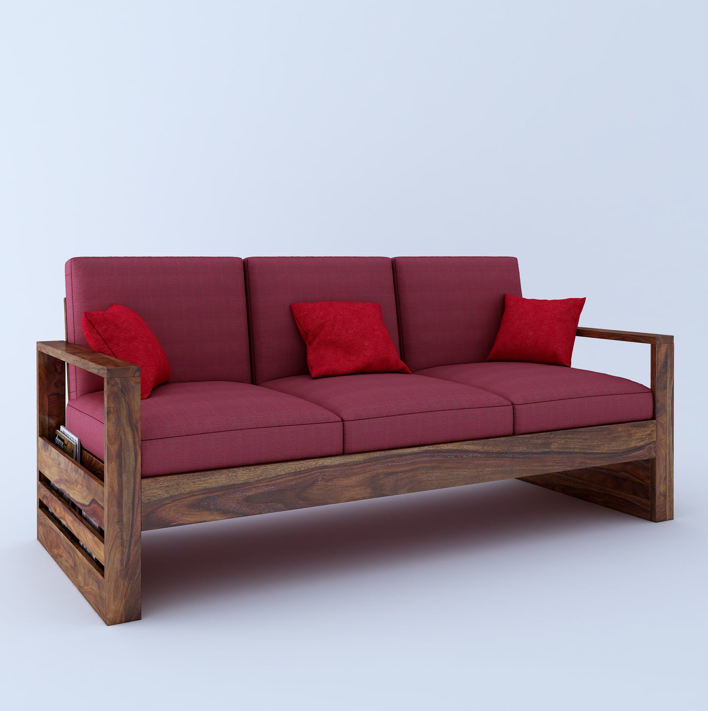 Saiman  Wooden 3+1+1 Seater Sofa