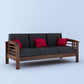 Adelone Wooden 3 Seater Sofa-Teak