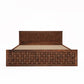 Weave Queen Side Drawer Storage Bed-Teak