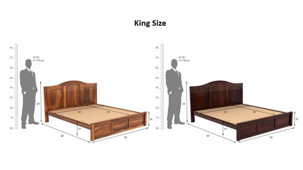 Roverb King Without Storage Bed-Walnut